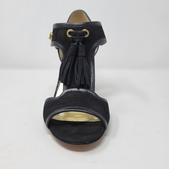 Coach Tristen Black Suede Tassel Pumps Heels Shoes 8.5B - Picture 2 of 14